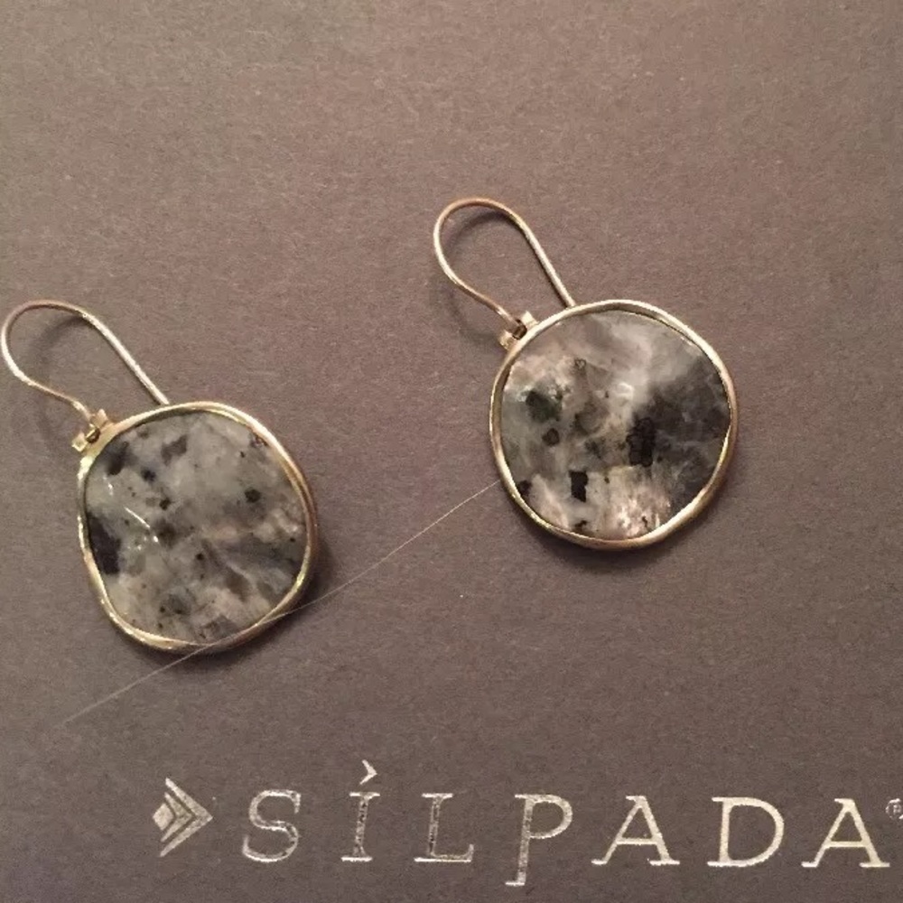 Silpada chalcedony and Sterling earrings EUC